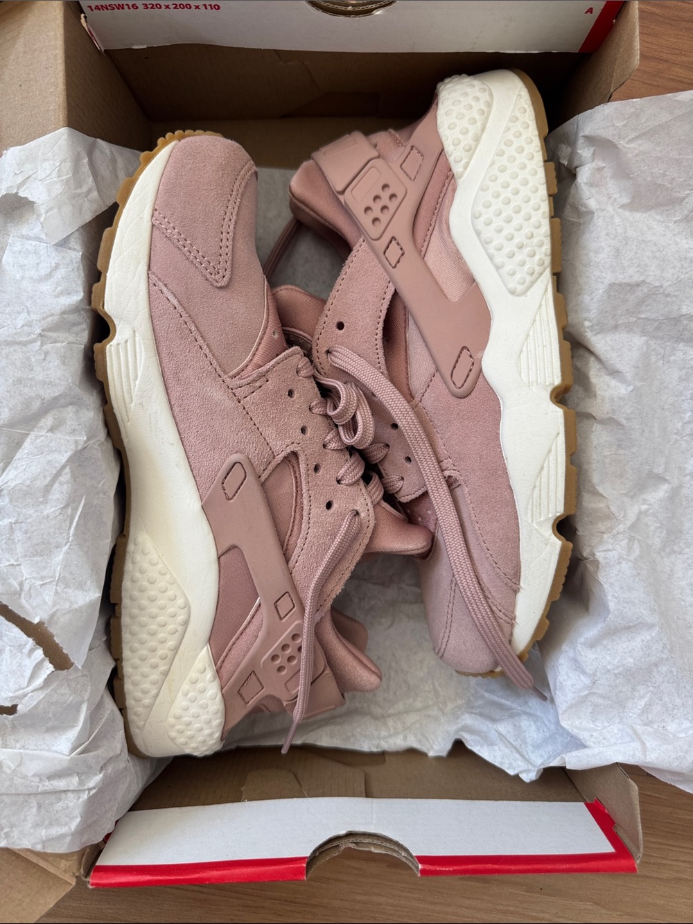Nike Women's Dusty Pink Suede Huarache Shoes